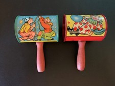 Vintage T. Conn Inc- Clowns- Tin Noise Maker- Made in USA- Set Of 2