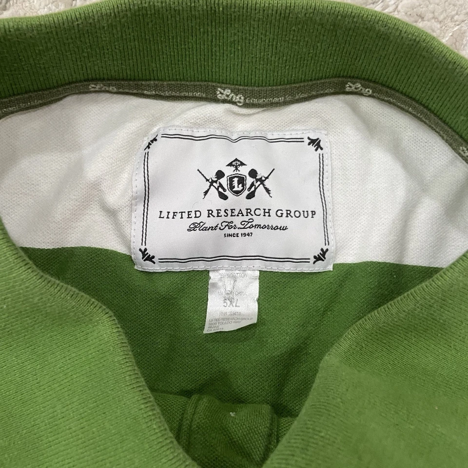 LRG Lifted Research Group Rasta Stripe Polo 3 Button Shirt Size 5XL - Image 3 of 4