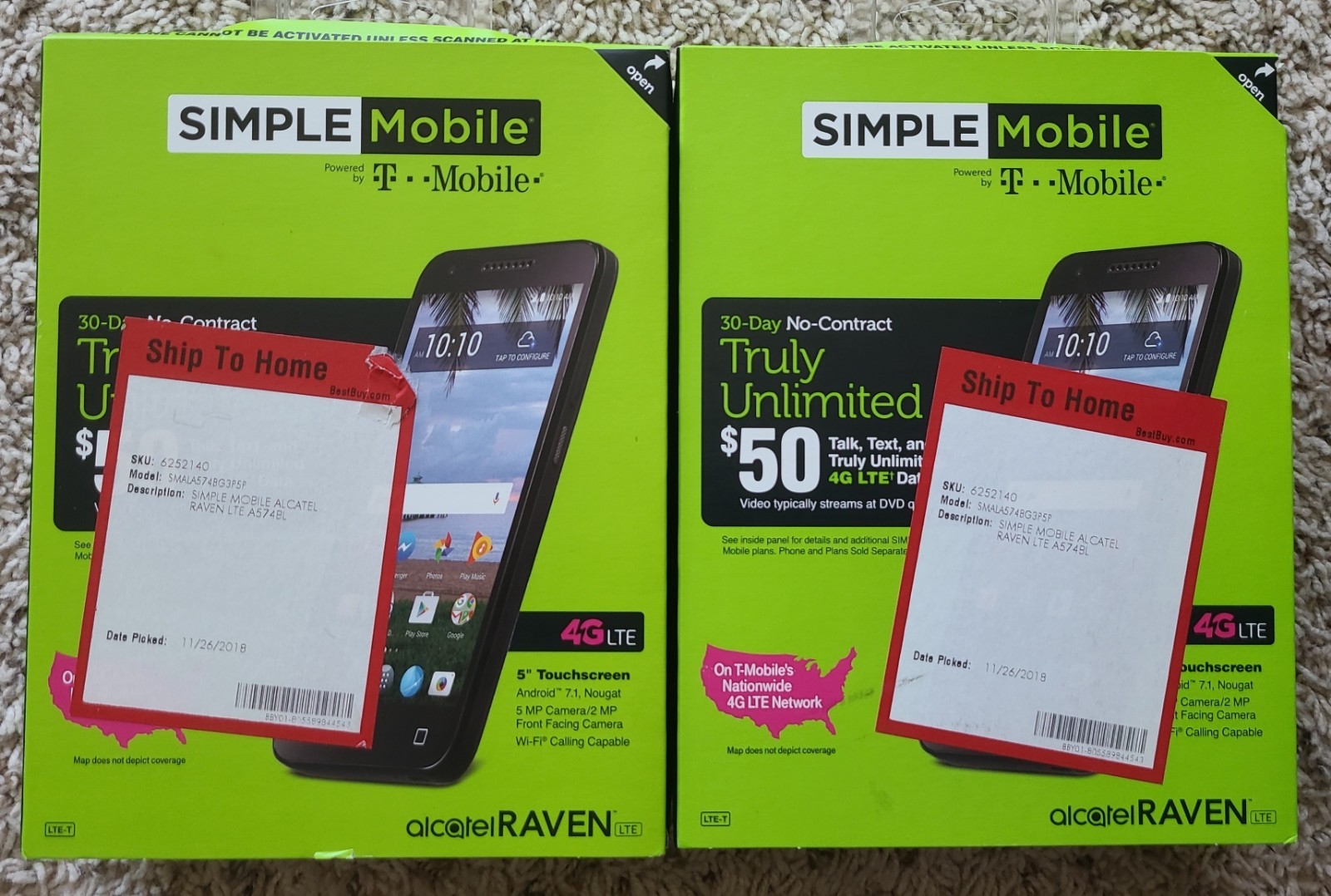 - 16gb Black 4g Lte Android 7.1 Nougat Nib
