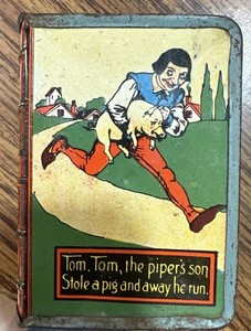 Vintage Tin Litho Toy Book Bank Tom-Tom The Piper's Son Vol I Kirchoff