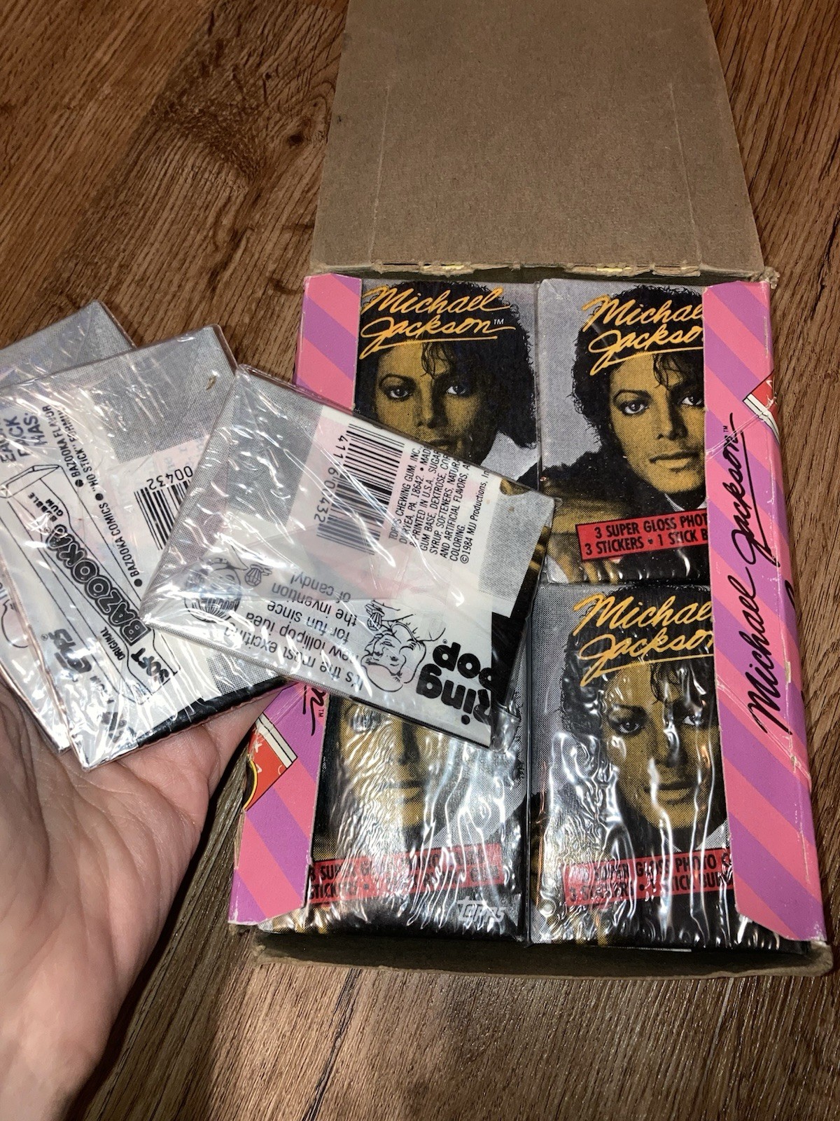 Michael Jackson Topps 1984 Cards | Lot of 3 | Unopened sealed in plastic