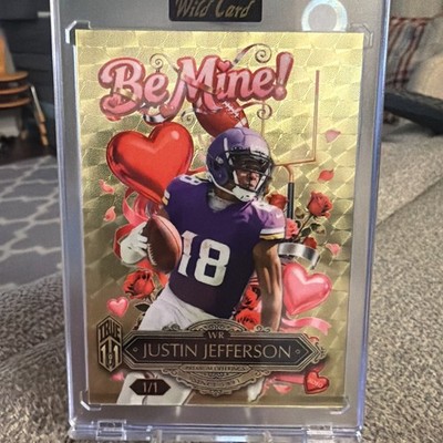2026 Wild Card Sweet Justin Jefferson TRUE 1/1 Be Mine Gold Vinyl - Vikings