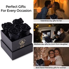 Preserved Rose Gifts for Her Birthday Gifts for Women Valentine's Day-Black Rose