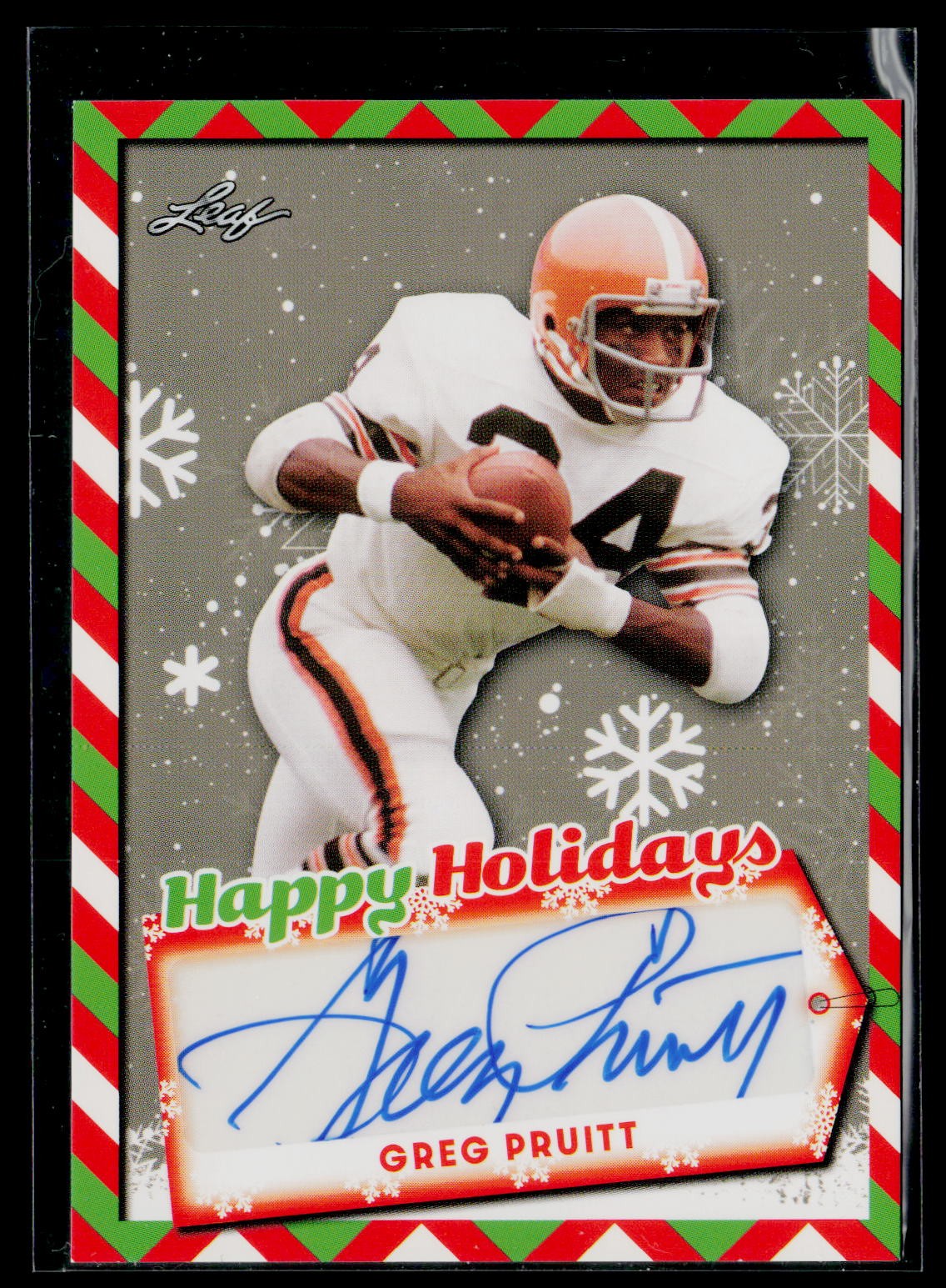 GREG PRUITT 2022 Leaf Happy Holidays Auto #HH-GP1 Browns