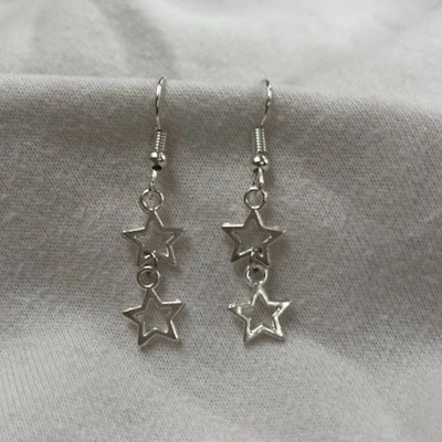 Modeschmuck 925 Sterling Silber Haken kleine niedliche Ohrringe in Sternform 1 Paar