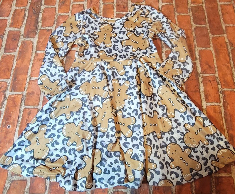 Marie Nicole Boutique Girls Xl Sz 5 Christmas Gingerbread Dress