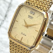 SEIKO Dolce quartz brand new battery men's wristwatch gold