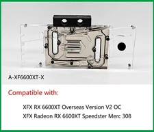 Granzon A-XF6600XT-X GPU Block For XFX Radeon RX 6600 XT Speedster Merc 308