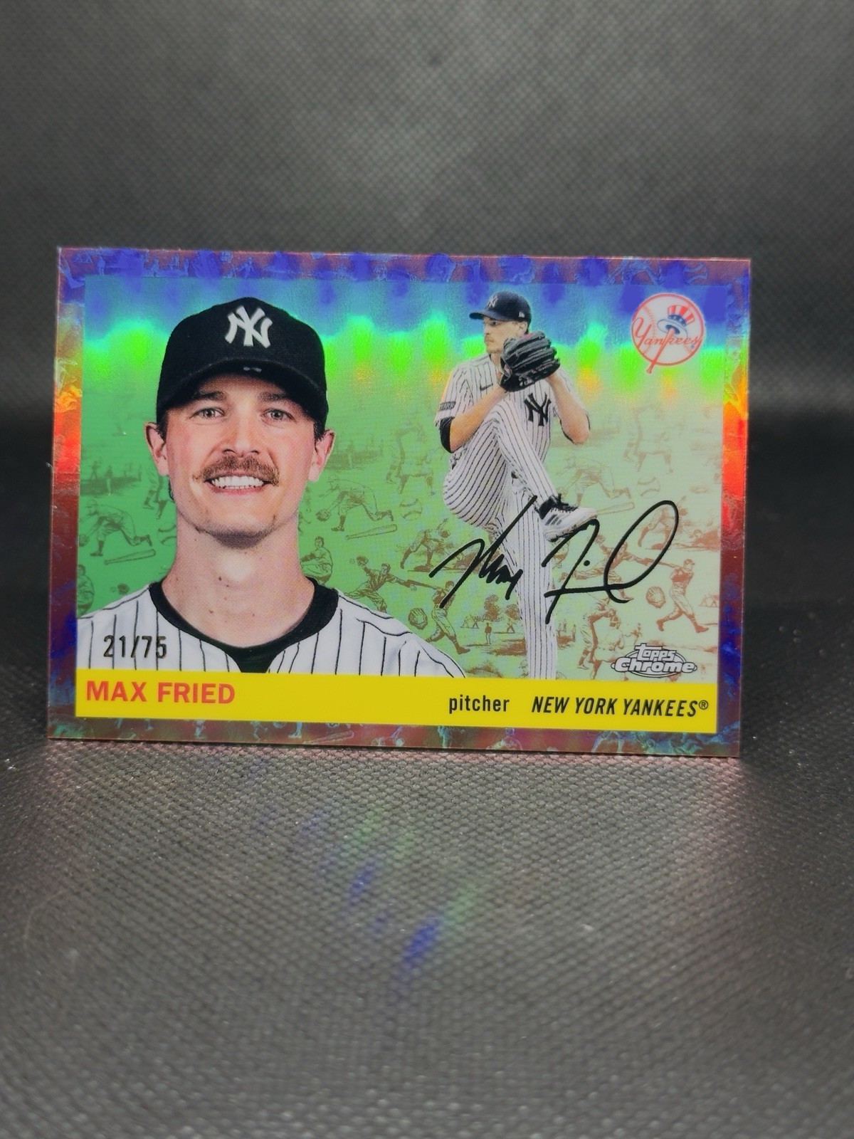 Max Fried 2025 Topps Chrome Platinum #94 Rose Gold Refractor /75 YANKEES