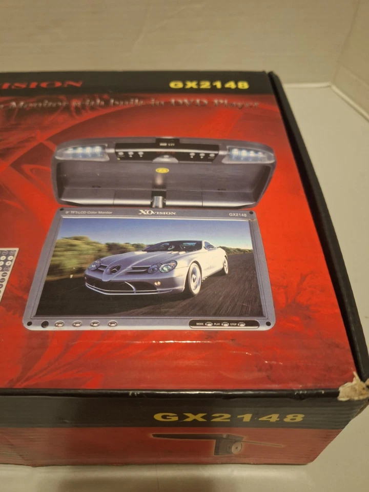 XO Vision GX2148 9" Flip Down Monitor With DVD Player MP4 SD USB Remote New - Image 2 of 4