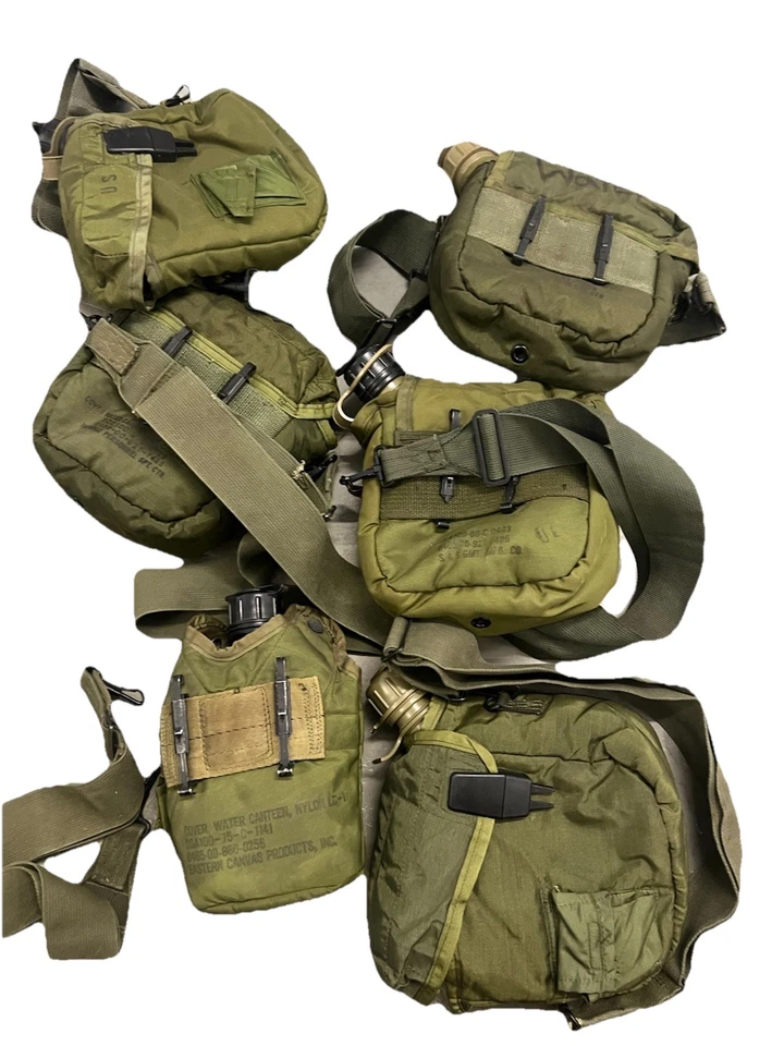 Military Issued 2 QT OD Green Canteen Lot - Image 4 of 4