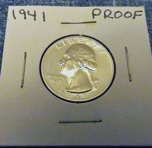 1941 Proof Washington Quarter Uncirculated 90% Silver GEM