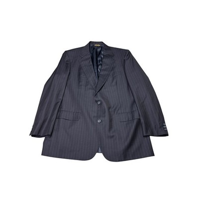 Brooks Brothers Makers Hand Tailored Dark Navy Pinstripe Blazer 46L Mens Jacket