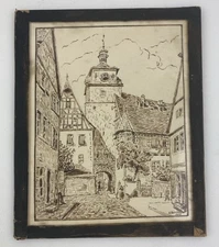 Unknown Orig. Etching Rothenburg, Ger. Signed A. Kniebunn