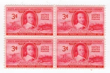 Scott #971 Peter Suyvesant Fire Engines (Fire Truck) Block of 4 Stamps - MNH