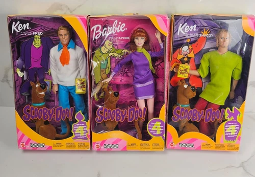 Rare Scooby-Doo Barbie & Ken Set: Daphne, Shaggy and Fred (2002) - New -
