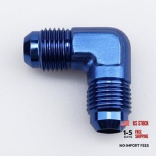 -6 AN Male to Male Flare 90 Degree Union Coupler Fitting Adapter 6AN Blue