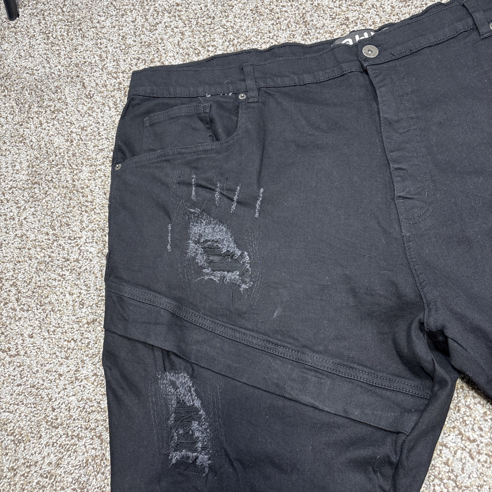 AHP Another Hype Piece Jeans Mens 48 (49x34) Black Skinny Straight Dark Denim - View 5