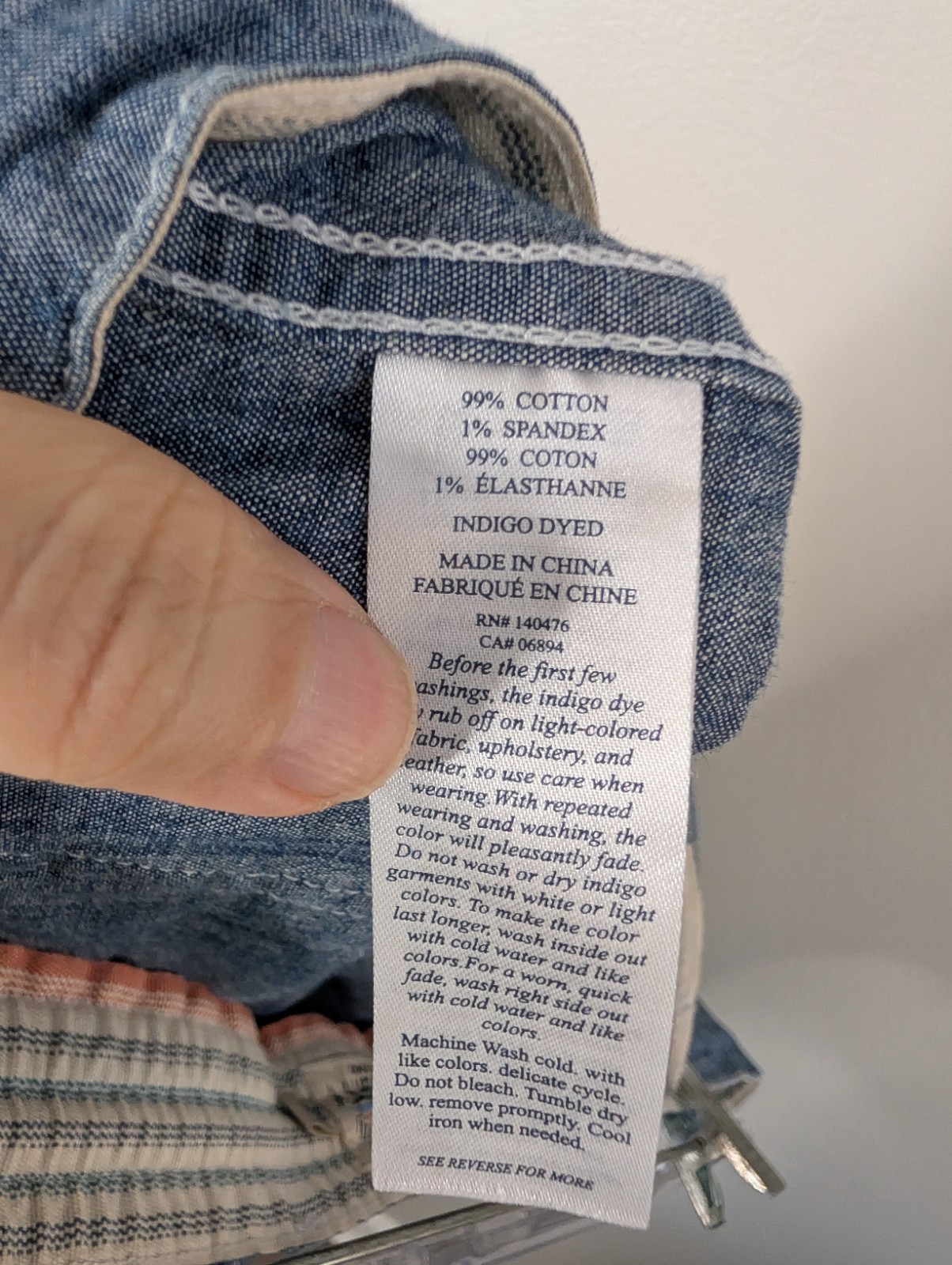 Faherty 33 Blue Chambray Tie Front Patch Pockets … - image 7