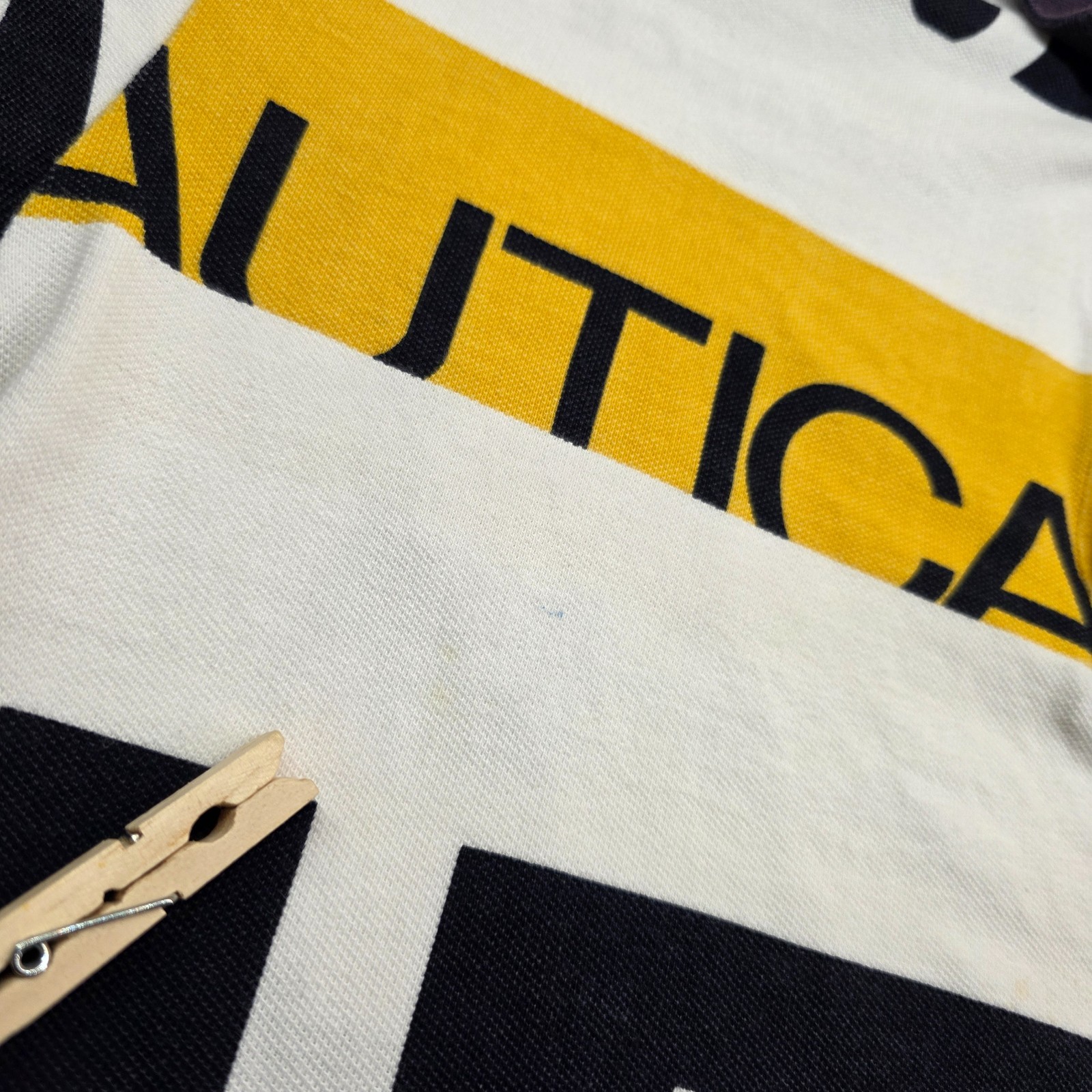 VTG Nautica Performance Striped Polo Shirt Men Medium Fade 90s Y2K Rare image 8