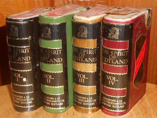Scottish Whiskey Decanter empty mini Book Set Vol. 1-4 Empty Spirit of Scotland