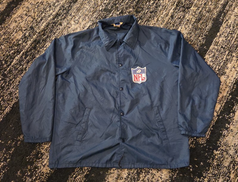 Men's NFL Blue Windbreaker Lined Coaches Jacket Size Men's Large