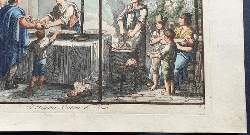 Bartolomeo Pinelli 1809 stampa antica friggitore costumi roma colori originali - Foto 4 di 7
