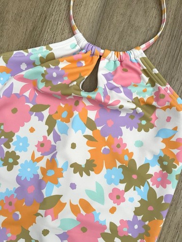 NWT BILLABONG Youth Girls Kissed By The Sun One Piece Swimsuit, Flowers, Size 10 - Picture 10 of 12