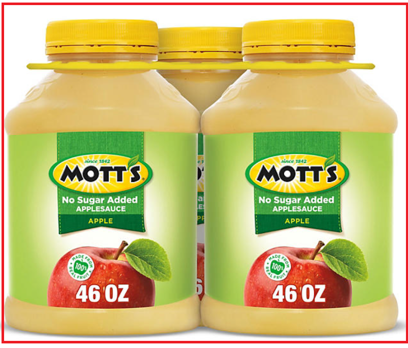 Mott's No Sugar Added Applesauce (46 oz. jars, 3 pk.)