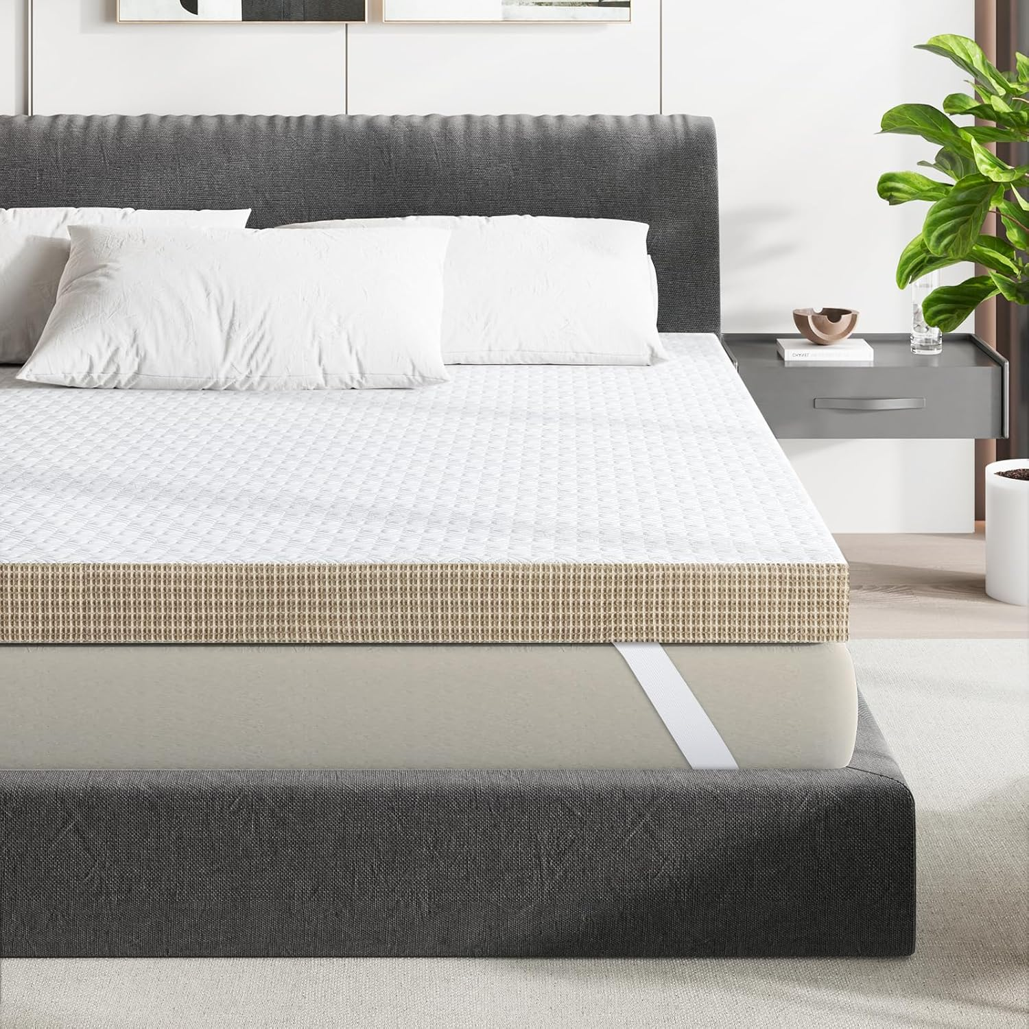 Memory Foam Mattress Topper Queen Size 3 Inch, Flexpedic Gel Infused Gel Cooling