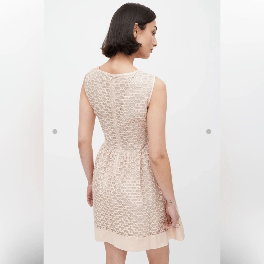 Abito A Line Rosso Valentino Rosa Nastro Maglia Taglia 2 Rosa Blush Nuovo con etichette