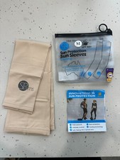 SParms Sun Protection Arm Sleeves , Beige, Medium, Unisex Golf, Tennis, Running