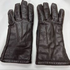 Brown Leather Gloves Super Soft Lining. Medium