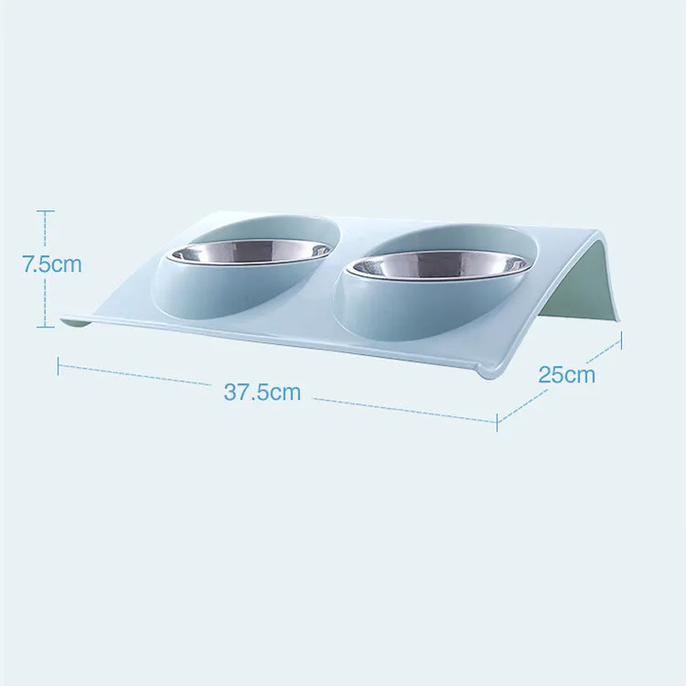 Dog Bowls Double Dog Water and Food Bowls Stainless Steel Bowls with Non-Slip