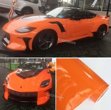 50ft X 5ft Orange Smooth Chrome Metallic Whole Car Vinyl Wrap Stretch Sticker Us