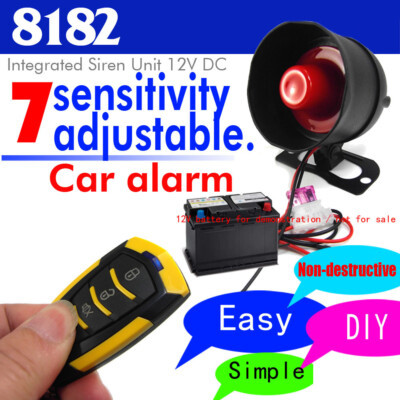 Car Security System Horn Siren Alarm with 2 Control Anti-Theft Alarm System E5T9