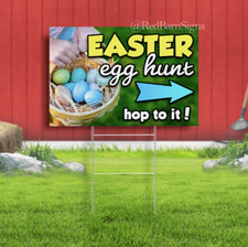 Easter Egg Hunt Yard Signs with Metal Stakes