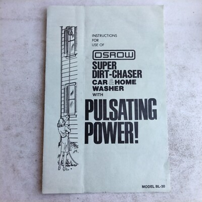 #ad Osrow Super Dirt Chaser Car And Home Washer With Pole Sanding Power Model BL 30 $12.74