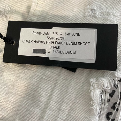 One X One Teaspoon Denim Shorts Chalk Hawk hohe Taille abgenutzt neu mit Etikett Größe 26 - Bild 11 von 12