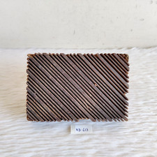 Antik Primitive Handgefertigt Linien Textil Druck Block Holz Stempel Farbe WD613