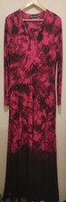 Halston Long Printed Jersey Ombre Gown  Magenta  Sz Sm ( Sz 4/6)