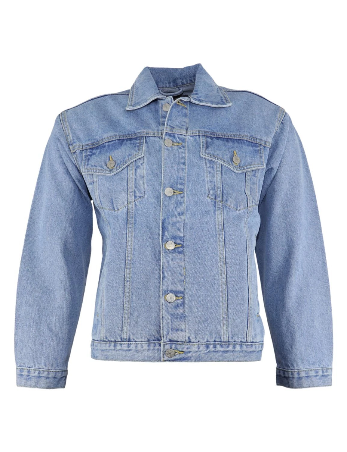 Mens Denim Jacket Classic Western Style Designer Trucker Vintage Style Coat Warm