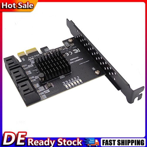 6 Port SATA III PCIe Karte 6 Gbit/s SATA 3.0 auf PCI Express 1X Adapter mit Halt