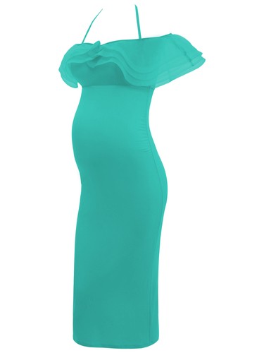 Maternity Women Dress Summer Pregnant Calf-length Nightgown Split Design Party - Picture 42 of 59
