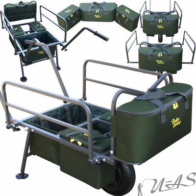 Delta Fishing XL Trolley Prestige 4 X Taschen Carp Barrow Angel Karre Wagen Sha