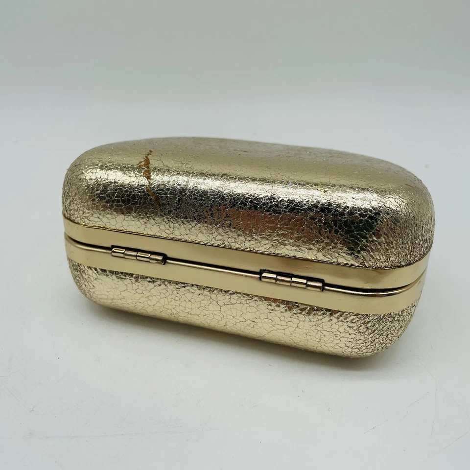 Bolso sin asas Jessica Simpson dorado embragues noche boda bolso sin asas 51/2"x41/2"x21/4 Foto 3 de 4