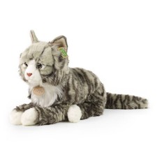 Norweger Katze grau liegend H= 29 cm Plüschtier Stofftier Kuscheltier Plüsch