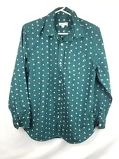 Tucker + Tate Boys Long Sleeve Printed Button Front Shirt Green Large (10-12)