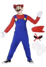 Super Mario Brothers, Mario Halloween Costume Med Boys Approx 43-47in Height 
