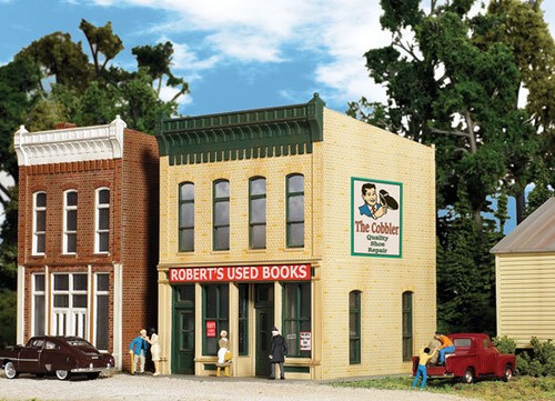WALTHERS Cornerstone 933-3659 HO 1/87 ROBERT'S USED BOOK 2-story storefront kit - 第 1/2 張圖片